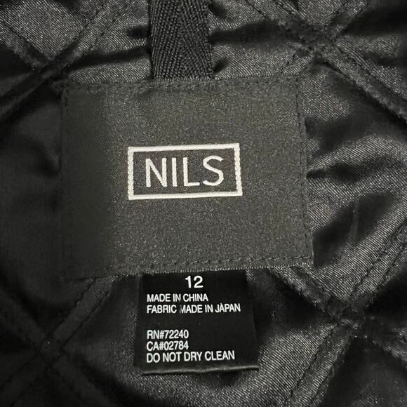 Nils Quilted Metallic Denim Ski‎ Jacket Blue Full Zip Size 12 - Picture 12 of 13